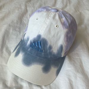 ⚡️adidas Tie-Dye Hat Women’s Ball Cap Adjustable Baseball Hat Purple Blue White